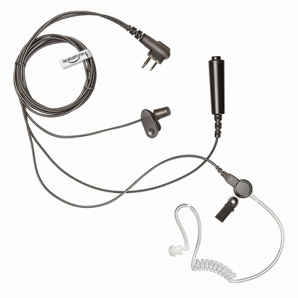 3 Wire Covert Acoustic Earphone / Headset / Earpiece for Motorola Radio [Two Pin Plug]